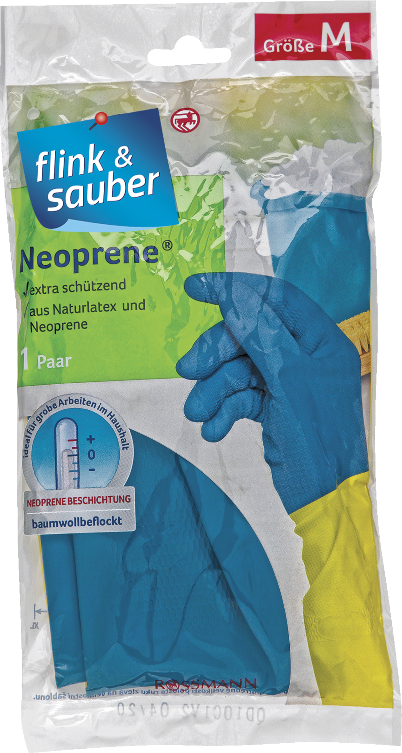Klein flink & sauber 5 Paar Haushalts Handschuhe Neoprene® Gr